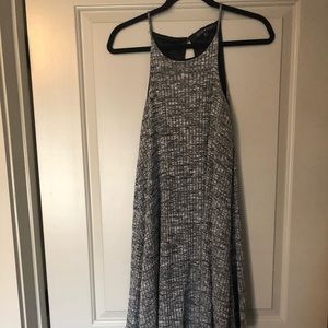 Grey High Neck Cotton Dress - Large